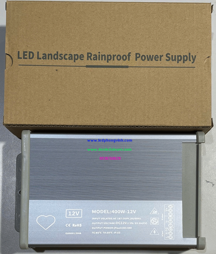 NGUỒN NGOÀI TRỜI 12V33A MỎNG SLIM TRÁI TIM